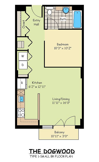One Bedroom Apartments - The Dogwood