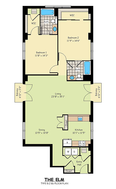 Two Bedroom Apartments - The Elm