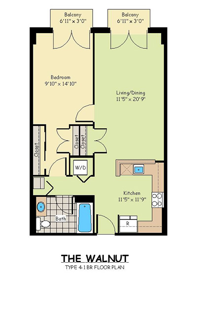 One Bedroom Apartments - The Walnut